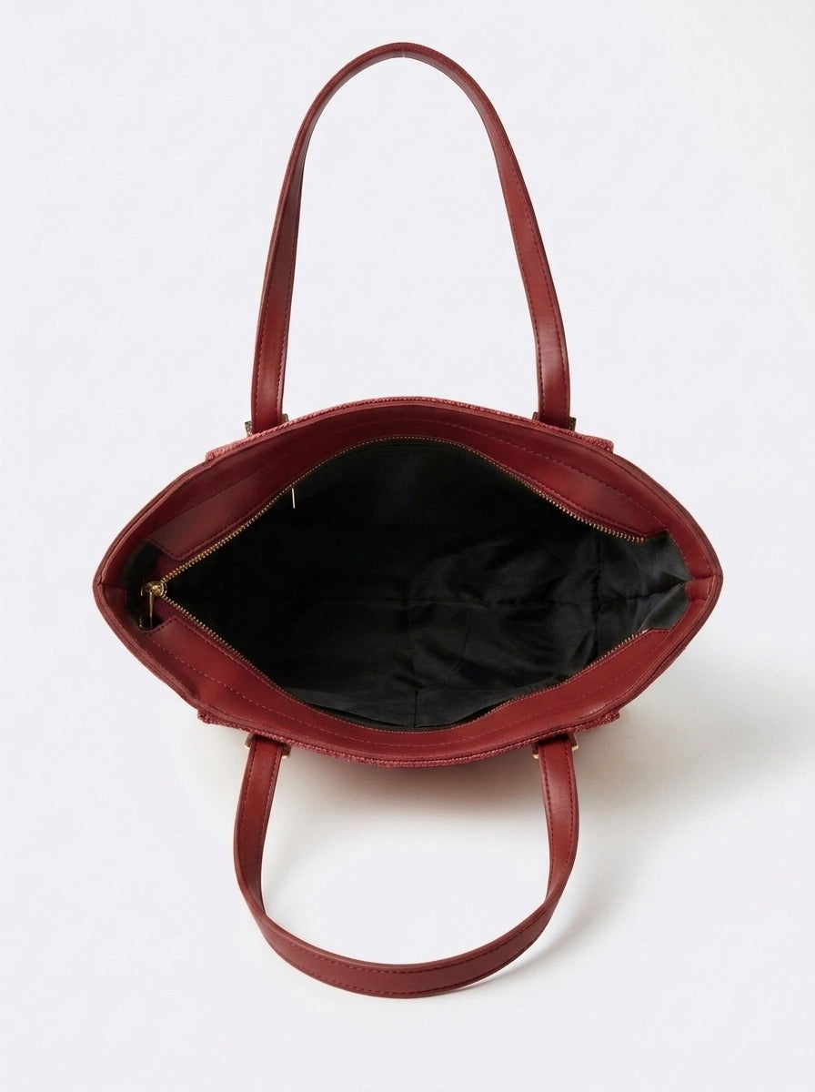 Textured Panel Tote Bag