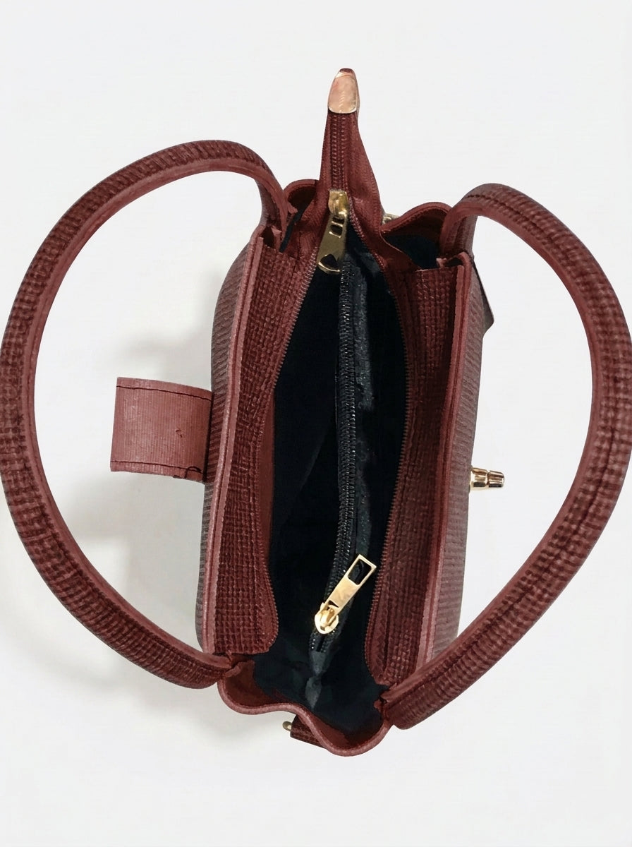 Textured Flap Mini Handbag