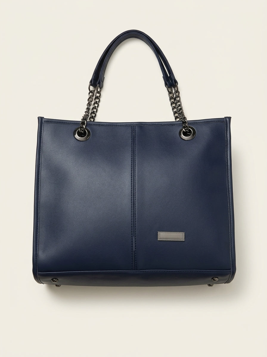 Chain Accent Tote Bag