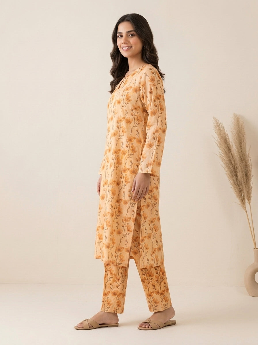 Floral Print Kameez with Matching Shalwar
