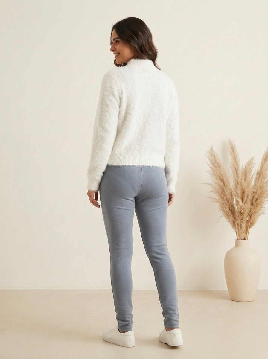 High-Waisted Fleece-Lined Stretch Leggings
