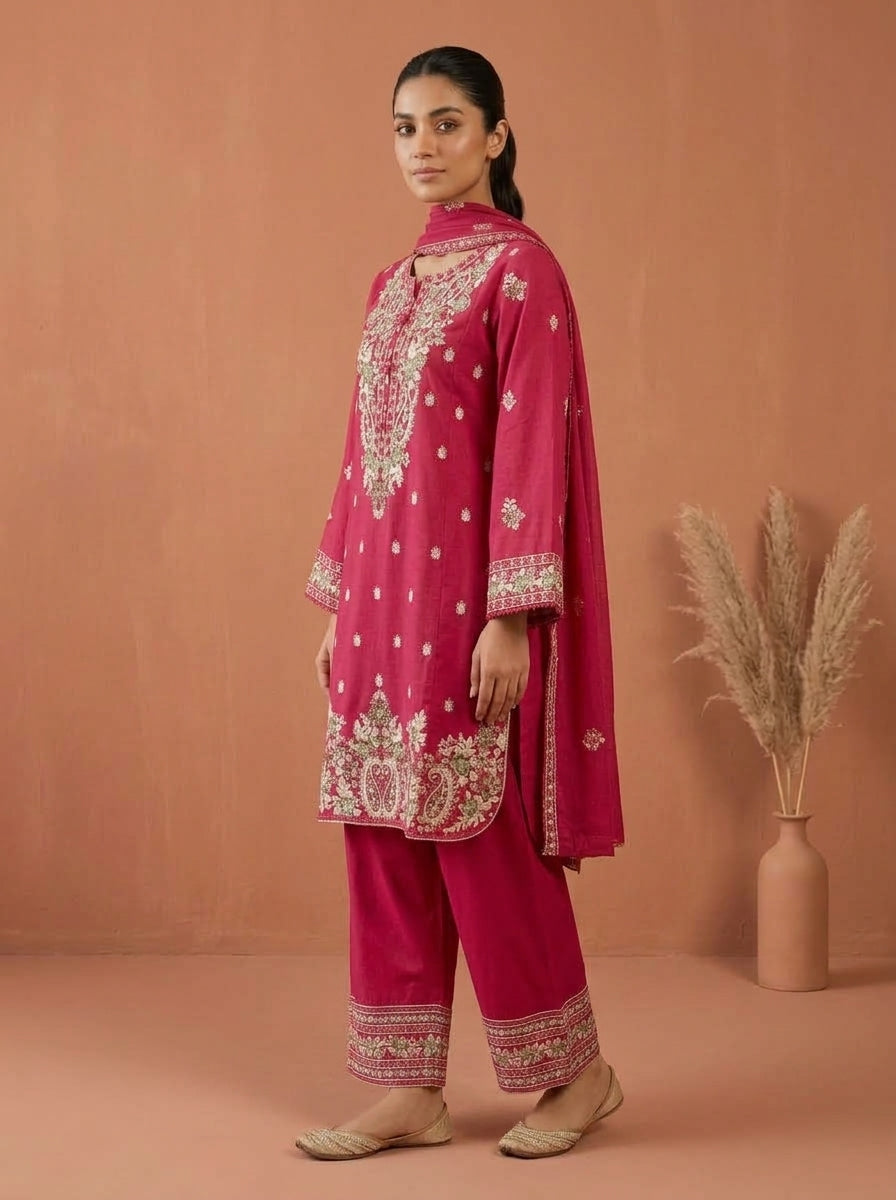 Embroidered 3-Piece Suit Set
