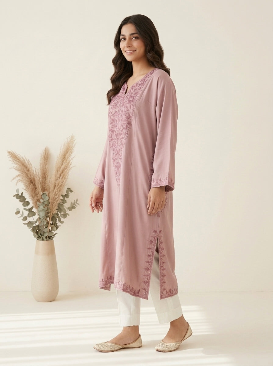 Embroidered Neckline Kameez