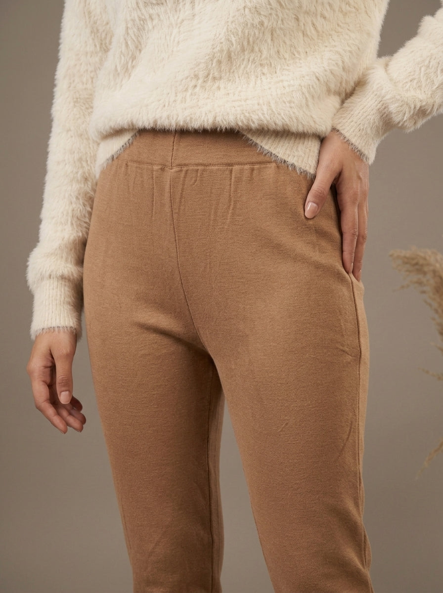 High-Waisted Fleece-Lined Stretch Leggings