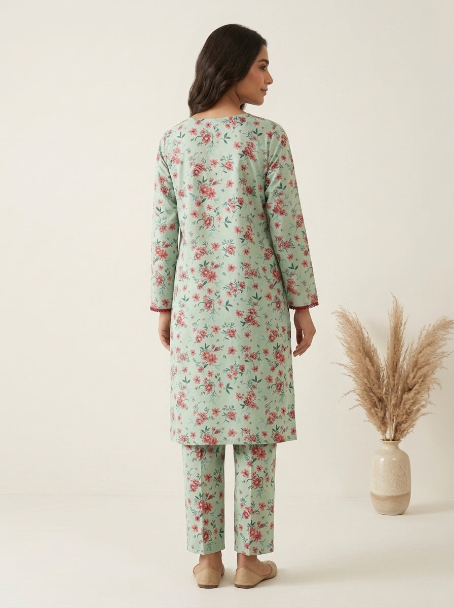Floral Printed Kameez with Matching Shalwar
