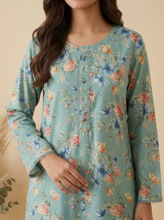 Garden Floral Kameez with Matching Shalwar