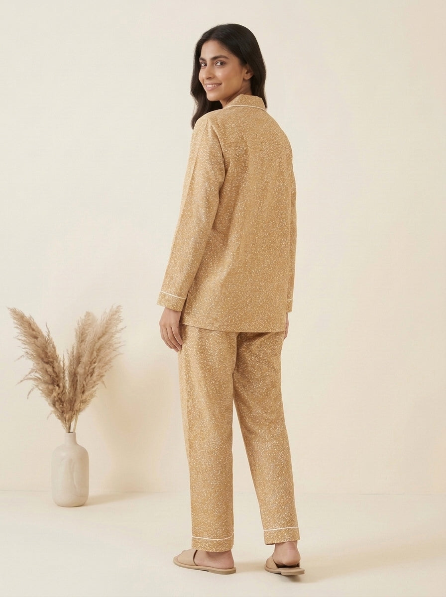 Floral Printed Sleepwear Shirt with Matching Trousers