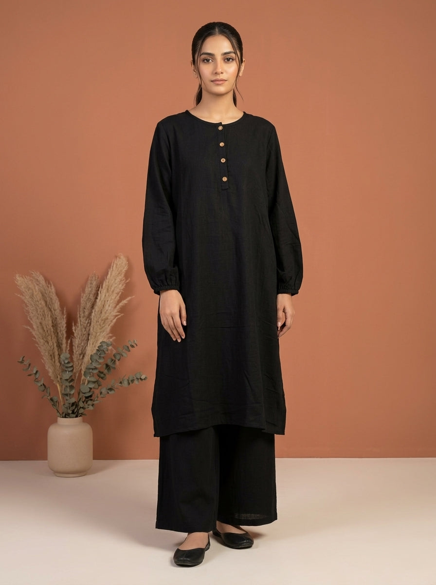Classic Buttoned Textured Co-Ord Set
