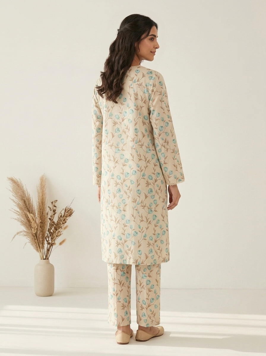 Tulip Floral Kameez with Matching Shalwar