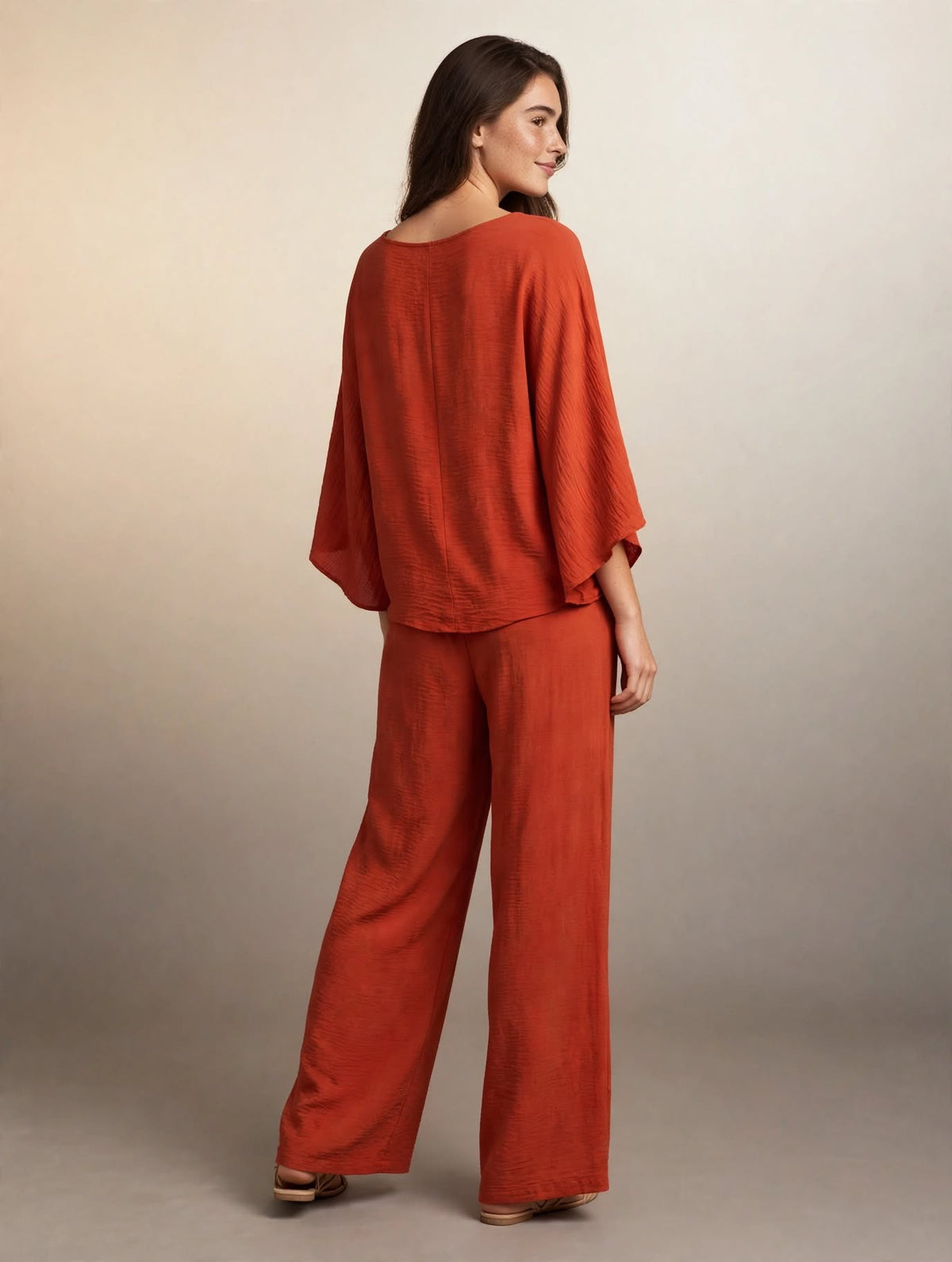 Rust Kimono Sleeve Co-ord Set