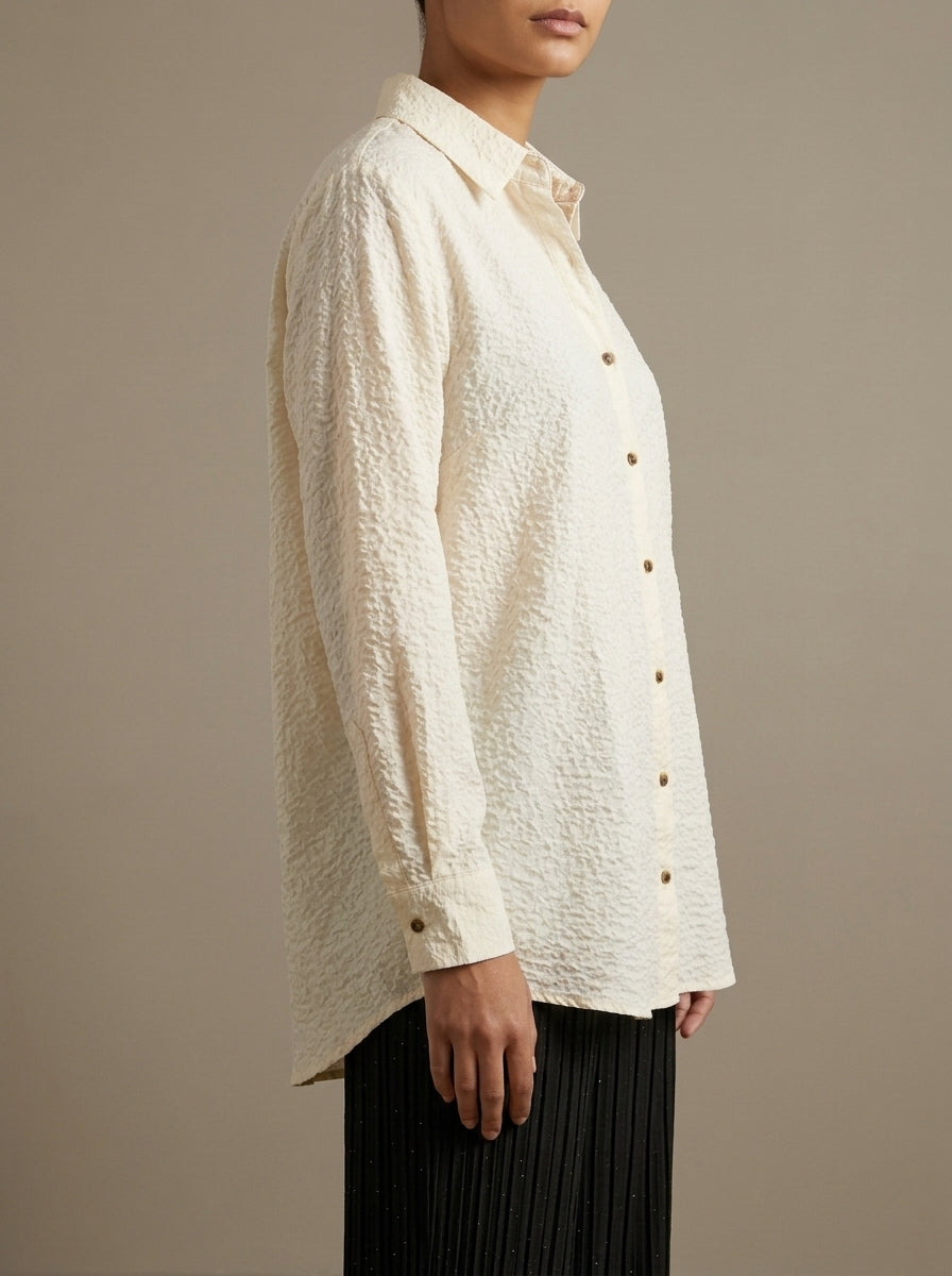 Textured Button-Down Casual Shirt