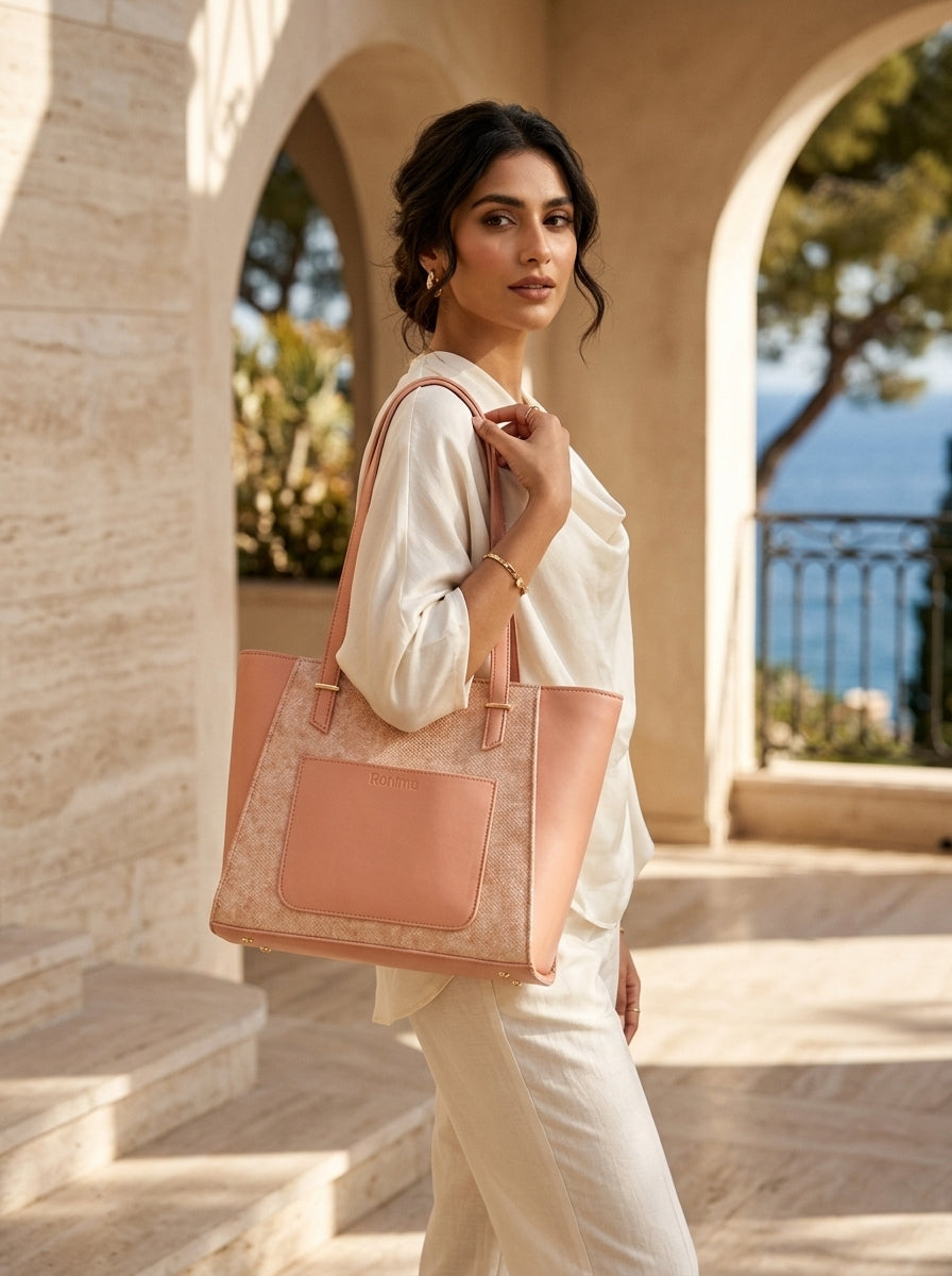 Textured Panel Tote Bag