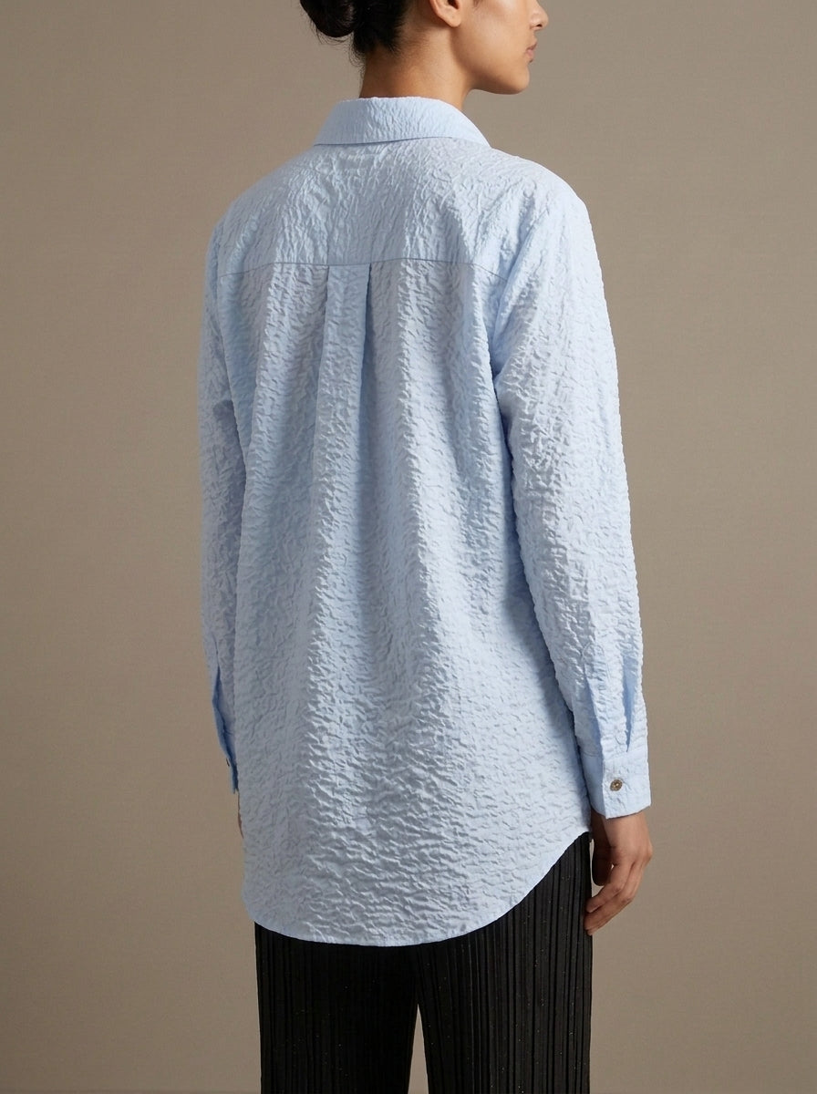 Textured Button-Down Casual Shirt