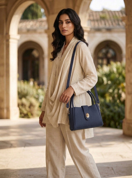Textured Flap Mini Handbag