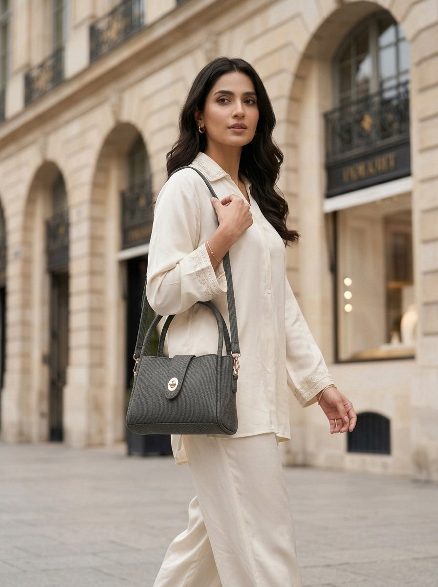 Textured Flap Mini Handbag