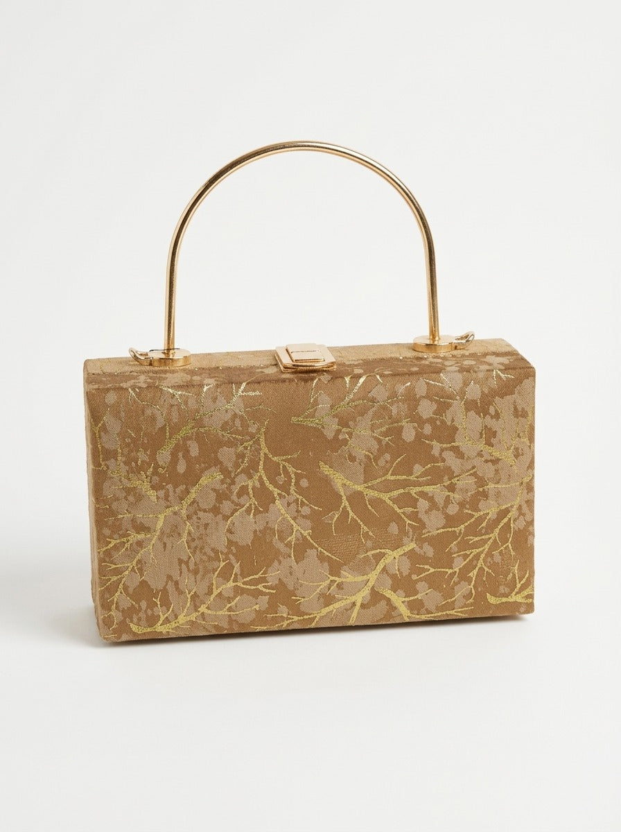 Foil Pattern Velvet Clutch Bag