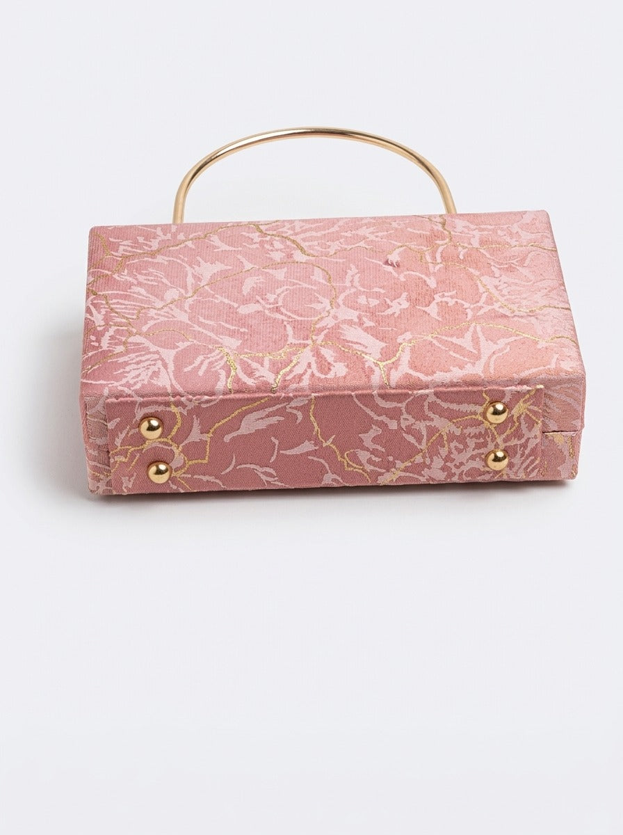 Foil Pattern Velvet Clutch Bag
