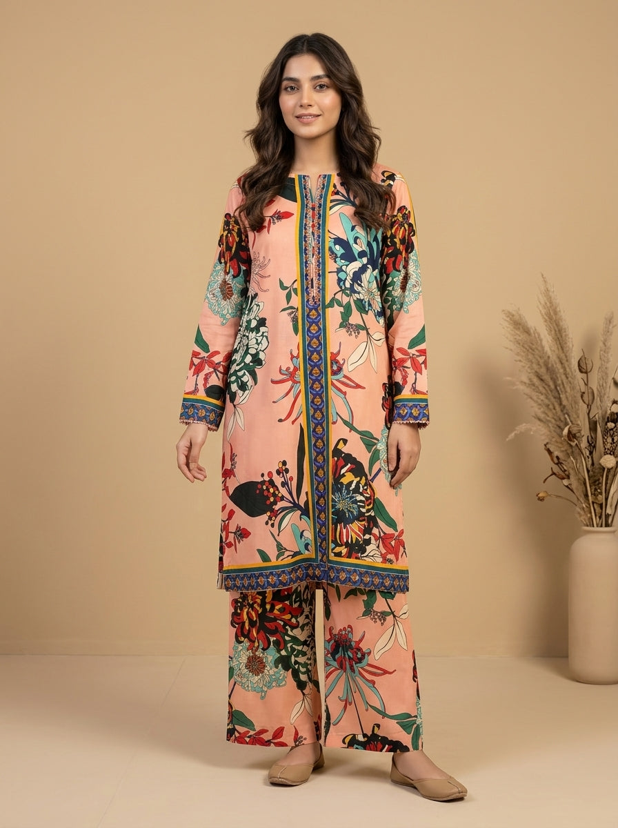 Tropical Floral Print Kameez with Matching Shalwar