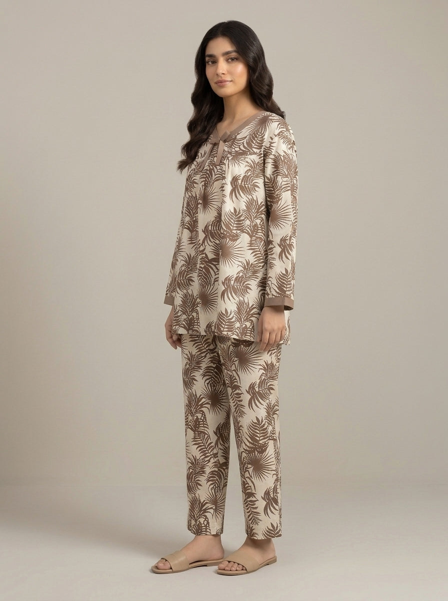 Floral Printed V-Neck Lounge Set