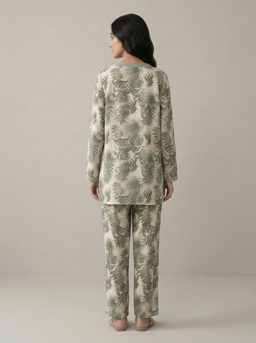 Floral Printed V-Neck Lounge Set