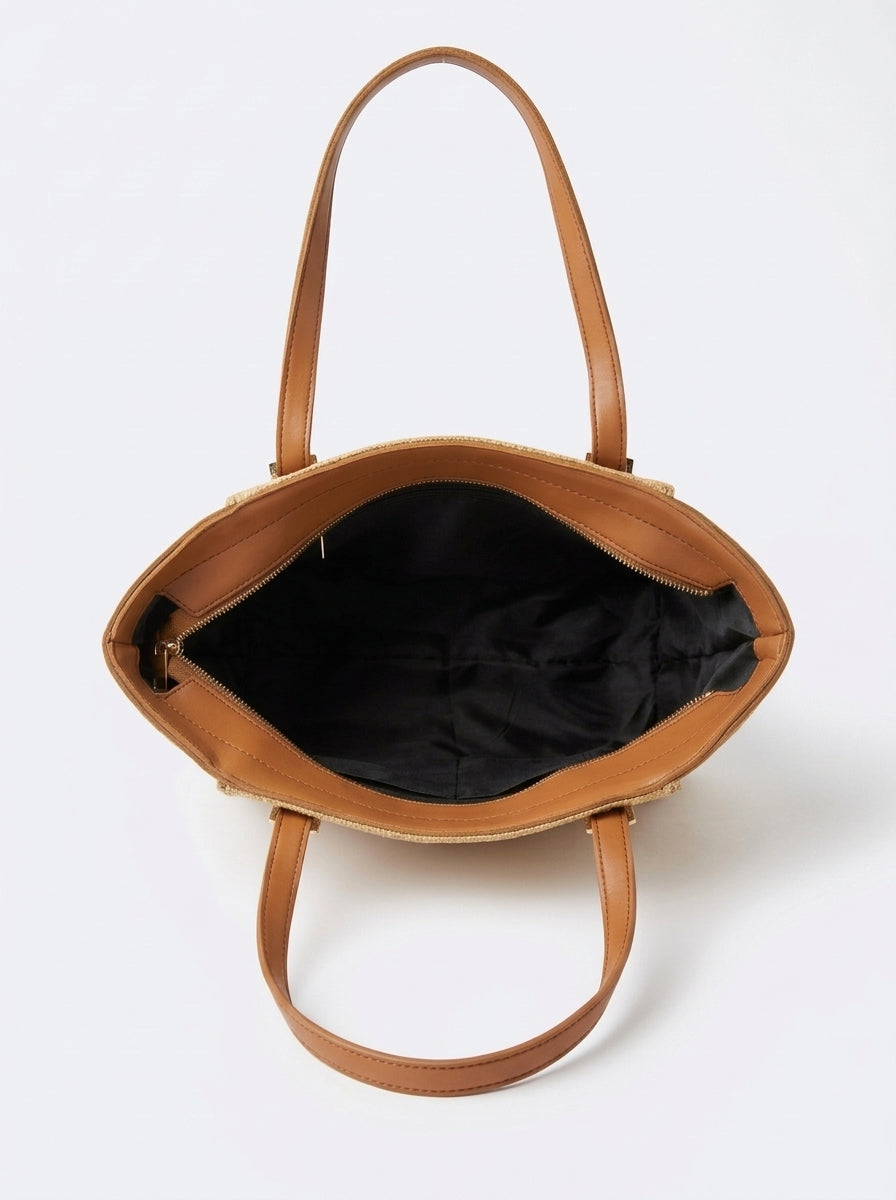Textured Panel Tote Bag
