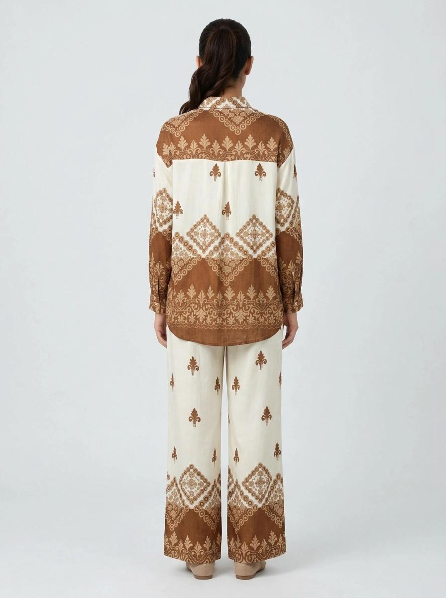 Geometric Print Button-Down Shirt