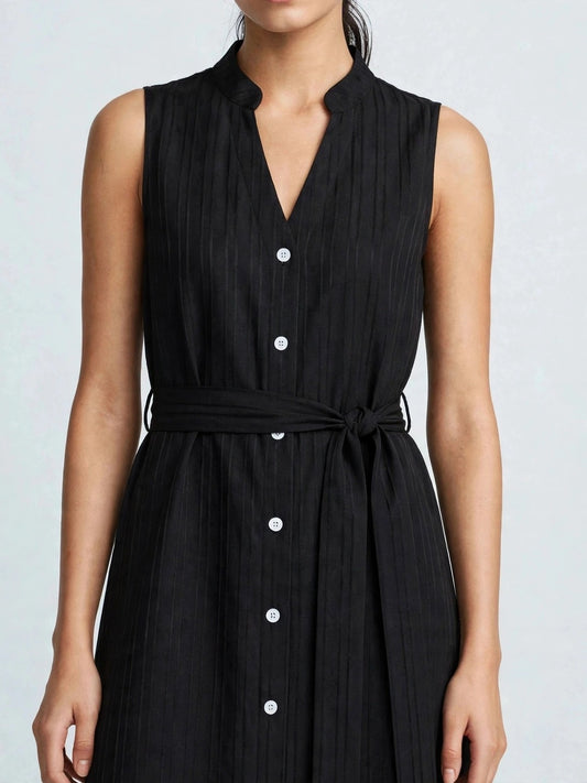 Sleeveless Button-Down Shirt Dress