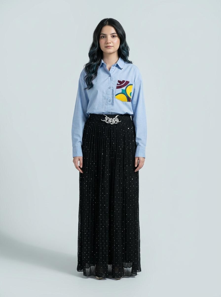 Embroidered Pocket Button-Down Shirt