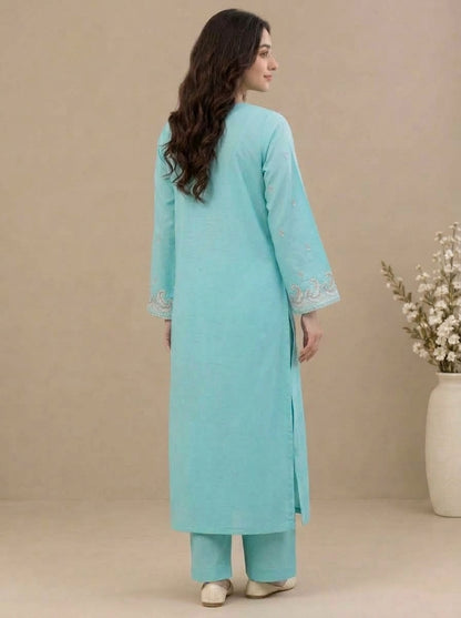 Embroidered 3-Piece Suit Set with Tassels
