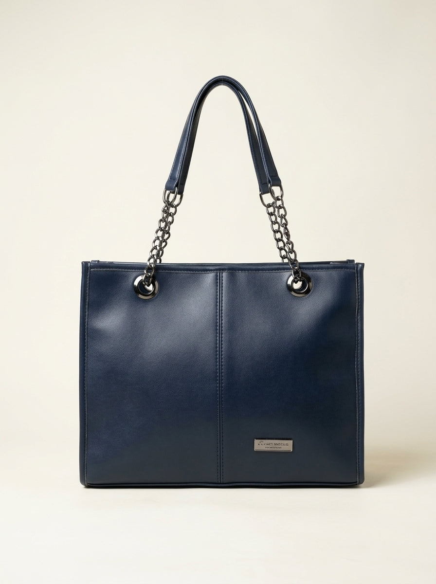 Chain Accent Tote Bag