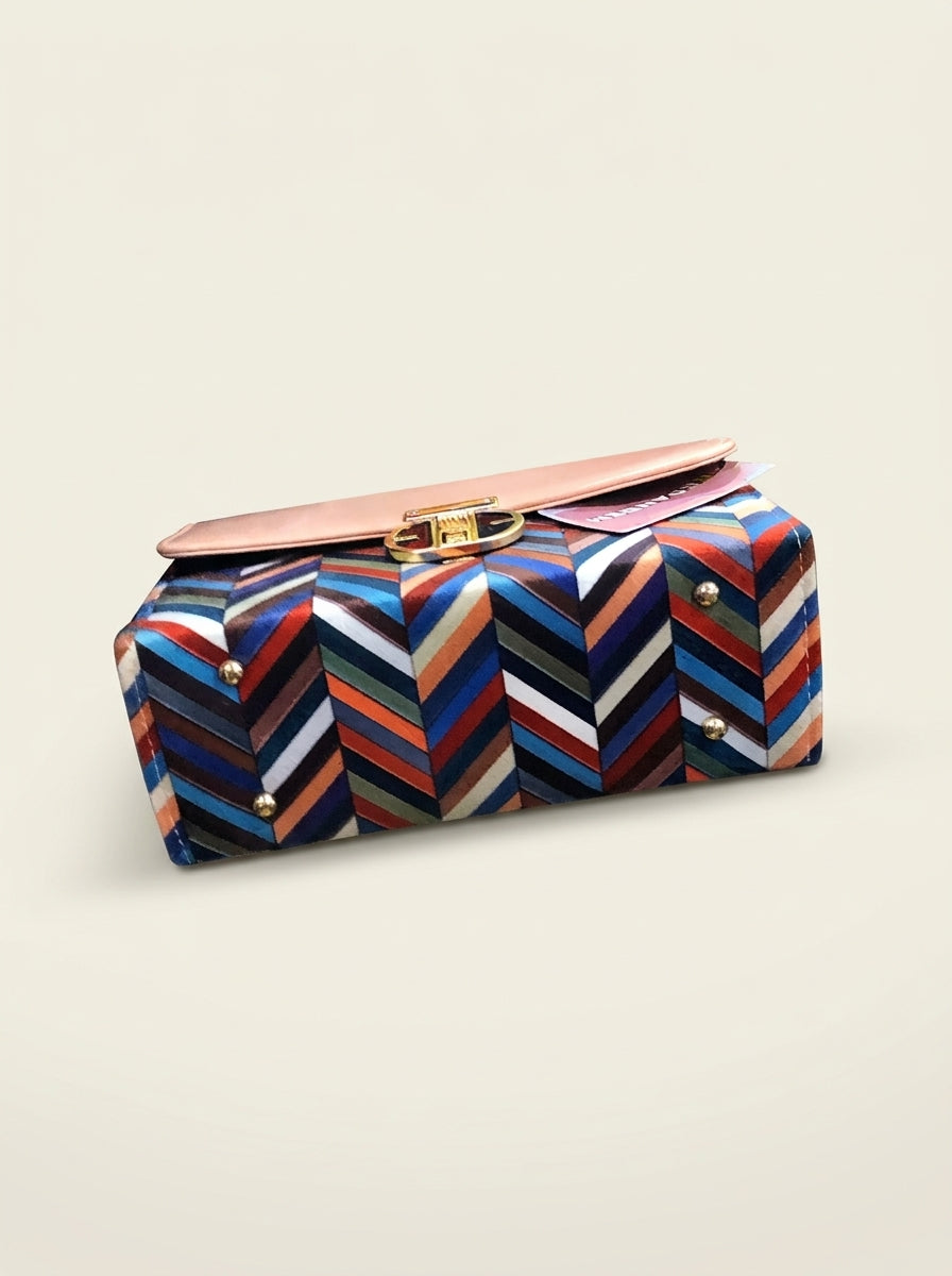 Floral Print Pearl Top Handle Bag