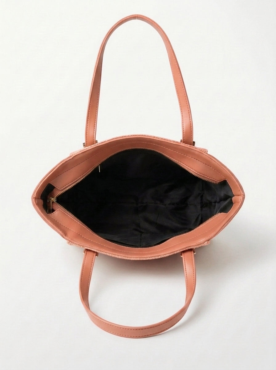 Textured Panel Tote Bag