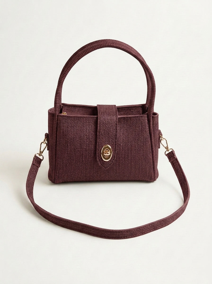Textured Flap Mini Handbag