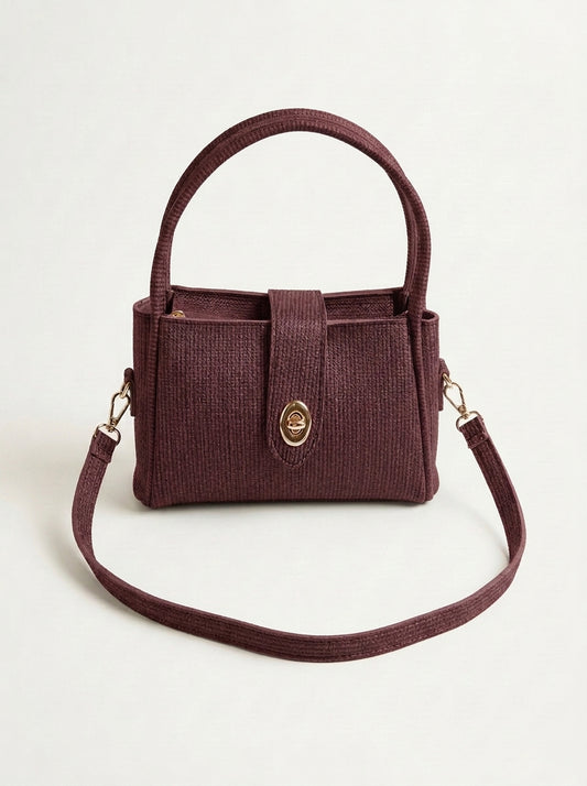 Textured Flap Mini Handbag