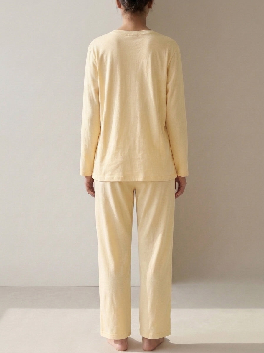 Lace-Trimmed Peter Pan Collar Lounge Set