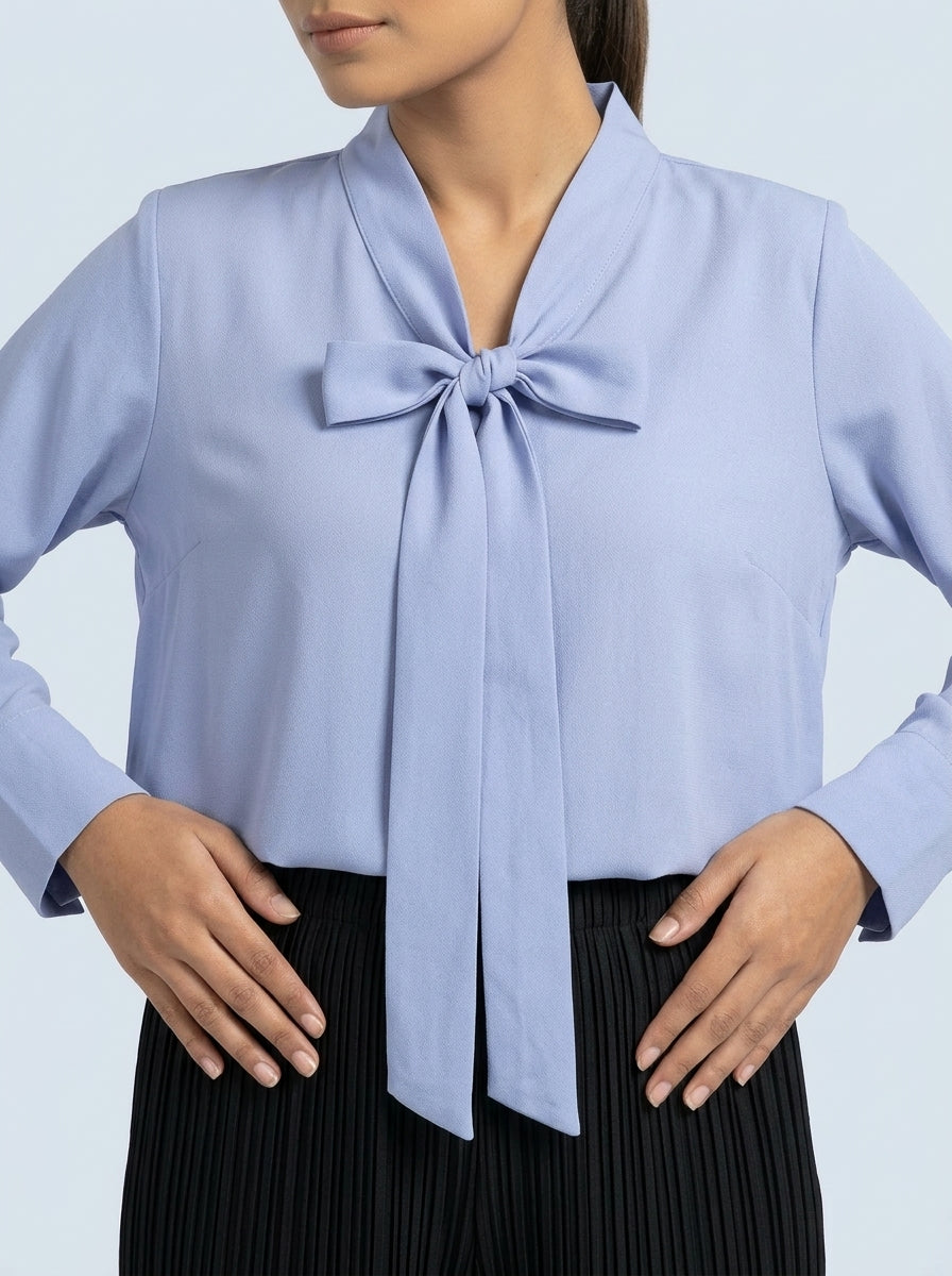 Periwinkle Tie-Neck Tunic