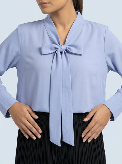 Periwinkle Tie-Neck Tunic