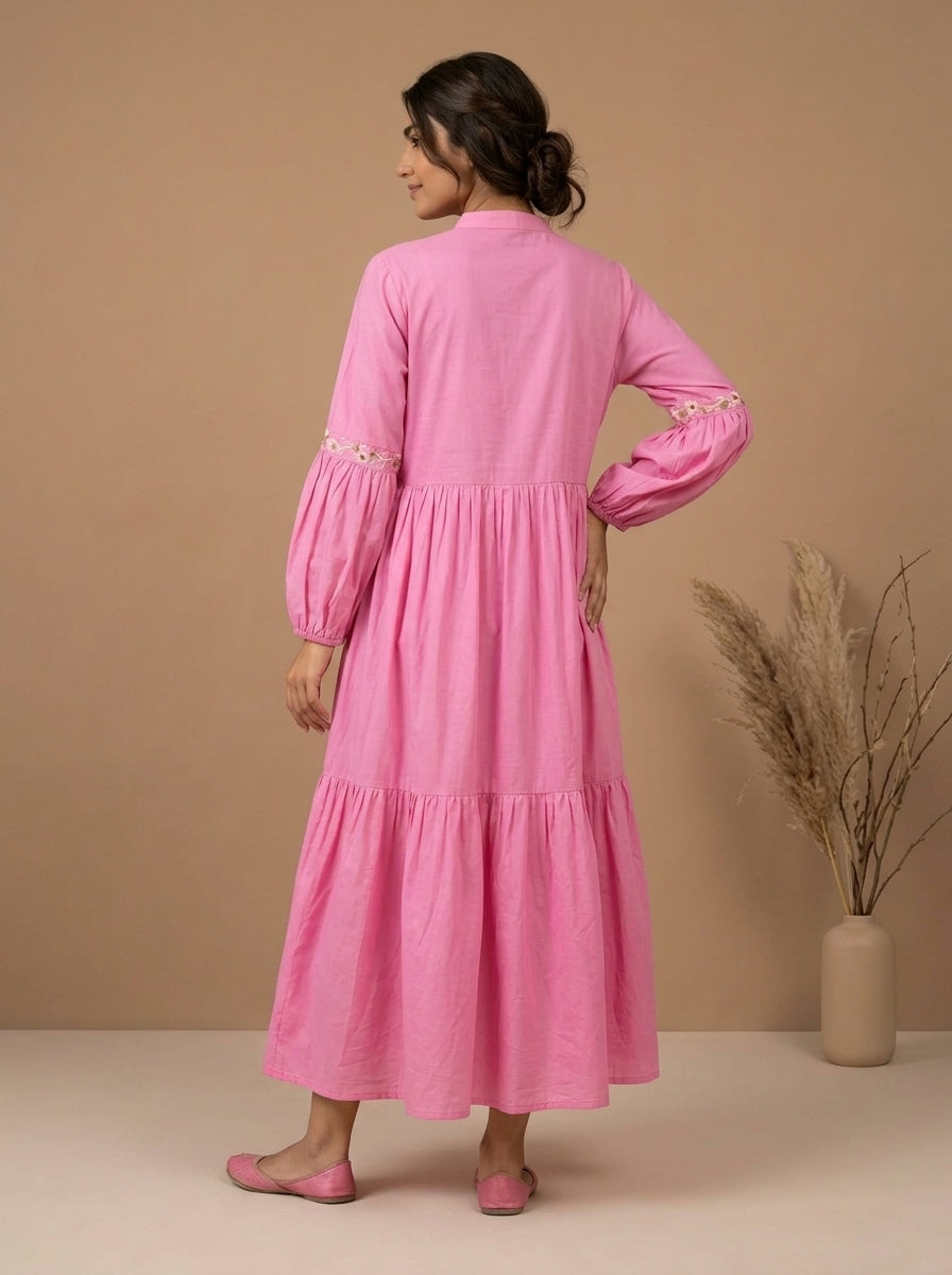 Embroidered Tiered Maxi Dress