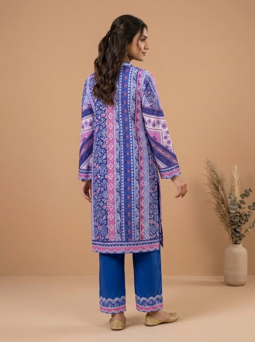 Geometric Printed Kameez with Straight Trousers