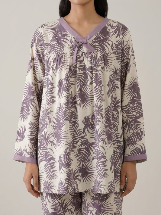 Floral Printed V-Neck Lounge Set