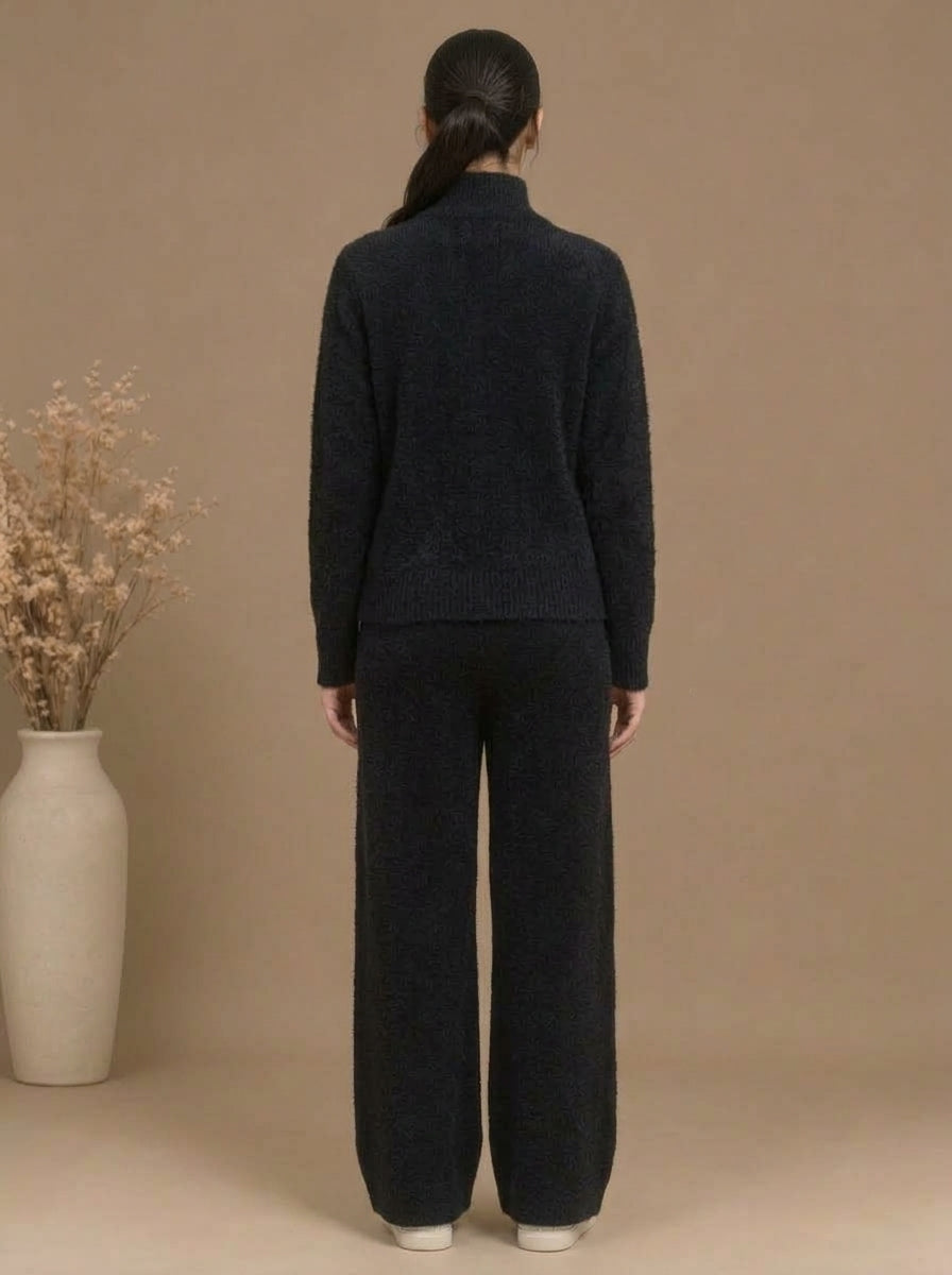 Cable-Knit High-Neck Co-Ord Set