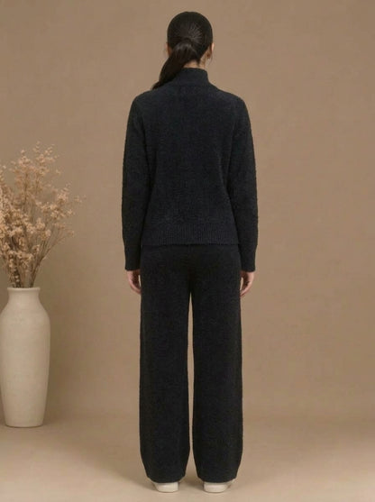 Cable-Knit High-Neck Co-Ord Set