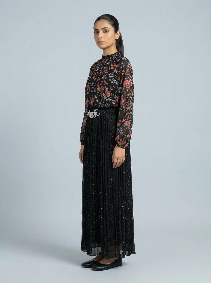 Floral Print Blouson Top