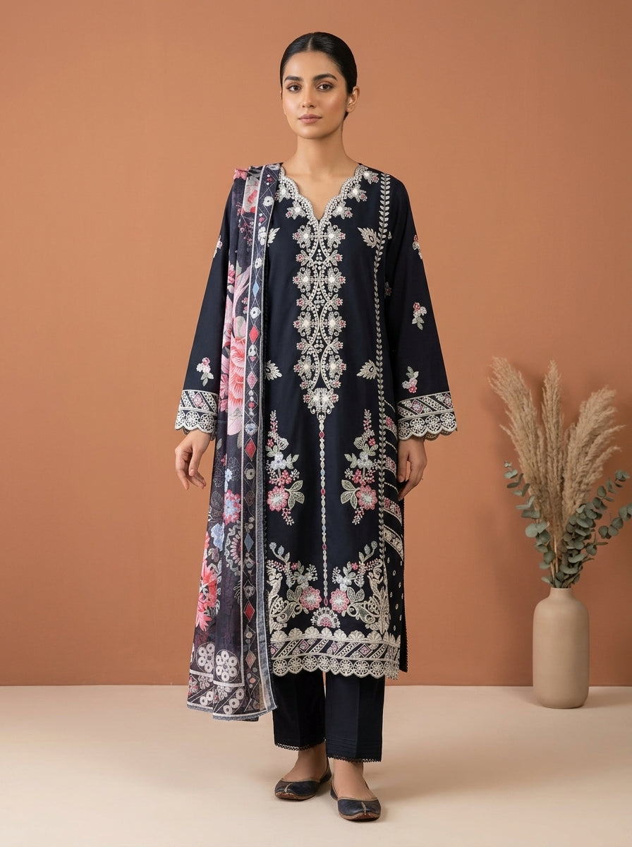Embroidered 3-Piece Suit Set