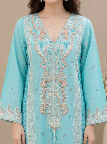 Embroidered 3-Piece Suit Set with Tassels