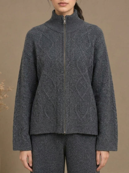 Cable-Knit High-Neck Co-Ord Set