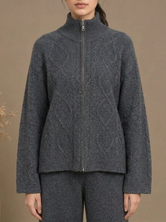 Cable-Knit High-Neck Co-Ord Set
