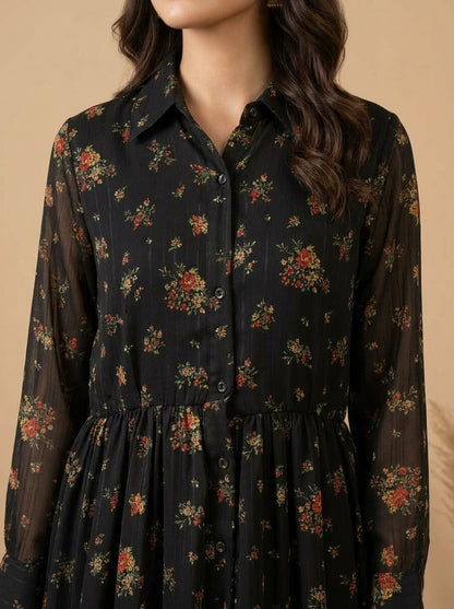 Ditsy Floral Smocked Maxi Dress