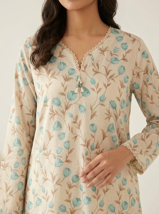 Tulip Floral Kameez with Matching Shalwar