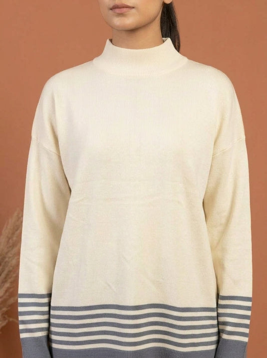 Striped Mock-Neck Knit Co-Ord Set